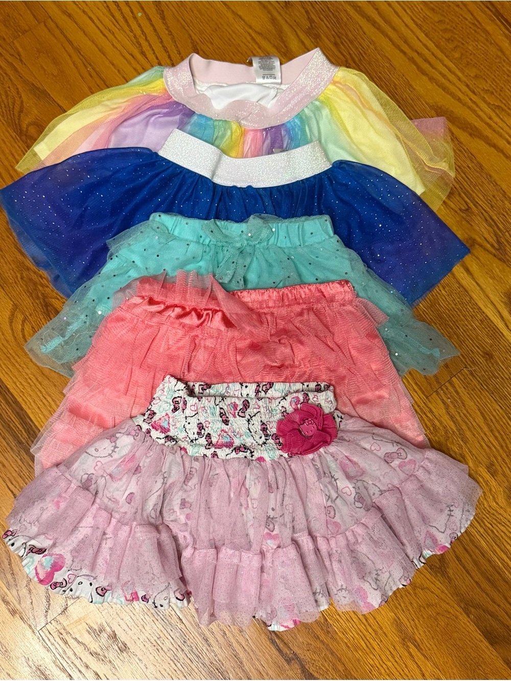 3T Girls Disney & Hello Kitty Multi-Color Tulle Layered Ruffle Skirt Set